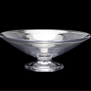 Simon Pearce Hand Blown Clear Crystal Pedestal Compote, Centerpiece Bowl Rare